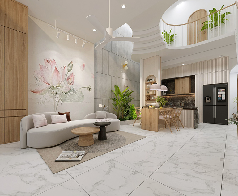 trong oi khach bep view